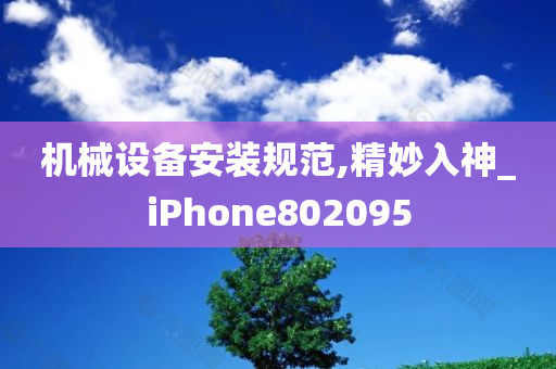 机械设备安装规范,精妙入神_iPhone802095