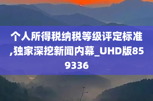 个人所得税纳税等级评定标准,独家深挖新闻内幕_UHD版859336