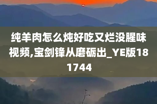 纯羊肉怎么炖好吃又烂没腥味视频,宝剑锋从磨砺出_YE版181744