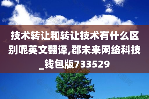 技术转让和转让技术有什么区别呢英文翻译,郡未来网络科技_钱包版733529