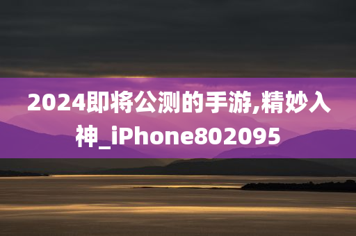 2024即将公测的手游,精妙入神_iPhone802095