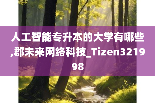 人工智能专升本的大学有哪些,郡未来网络科技_Tizen321998