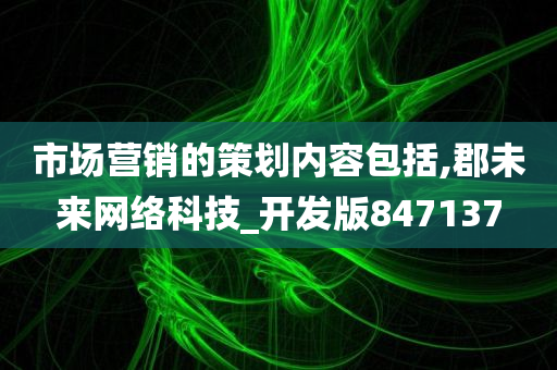 市场营销的策划内容包括,郡未来网络科技_开发版847137