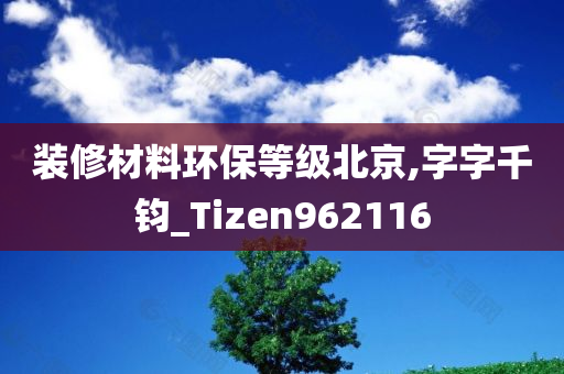 装修材料环保等级北京,字字千钧_Tizen962116