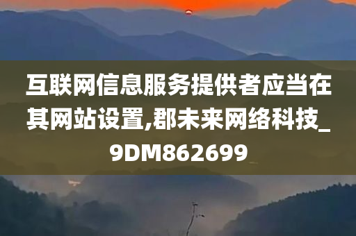 互联网信息服务提供者应当在其网站设置,郡未来网络科技_9DM862699