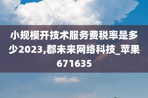 小规模开技术服务费税率是多少2023,郡未来网络科技_苹果671635