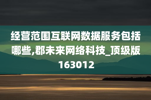 经营范围互联网数据服务包括哪些,郡未来网络科技_顶级版163012