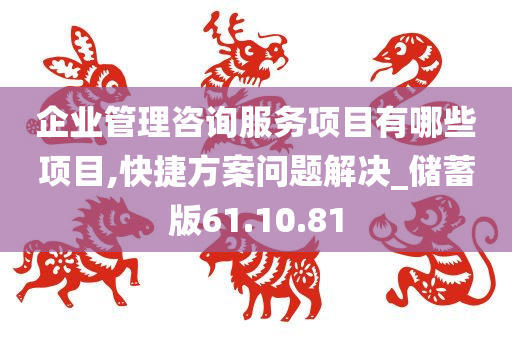 企业管理咨询服务项目有哪些项目,快捷方案问题解决_储蓄版61.10.81