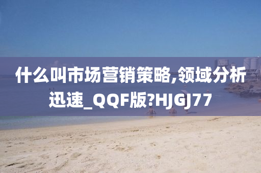 什么叫市场营销策略,领域分析迅速_QQF版?HJGJ77