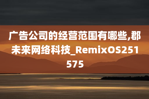 广告公司的经营范围有哪些,郡未来网络科技_RemixOS251575