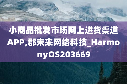 小商品批发市场网上进货渠道APP,郡未来网络科技_HarmonyOS203669