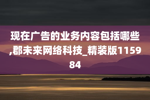 现在广告的业务内容包括哪些,郡未来网络科技_精装版115984