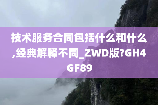 技术服务合同包括什么和什么,经典解释不同_ZWD版?GH4GF89