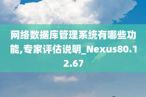 网络数据库管理系统有哪些功能,专家评估说明_Nexus80.12.67