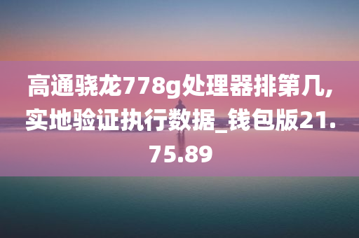 高通骁龙778g处理器排第几,实地验证执行数据_钱包版21.75.89