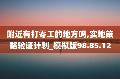 附近有打零工的地方吗,实地策略验证计划_模拟版98.85.12