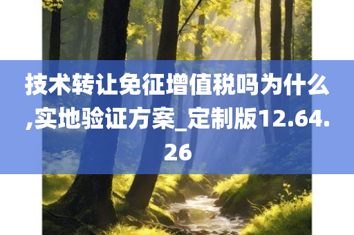 技术转让免征增值税吗为什么,实地验证方案_定制版12.64.26