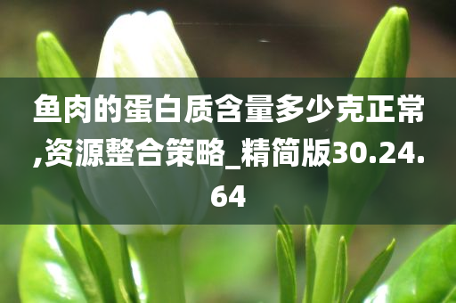 鱼肉的蛋白质含量多少克正常,资源整合策略_精简版30.24.64